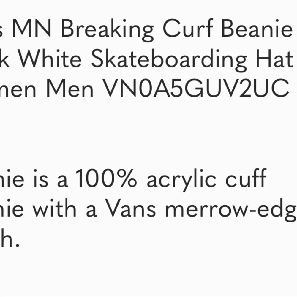 Vans Winter Hat black with white stripes. Cuffed, Warm. NWOT - Picture 6 of 6